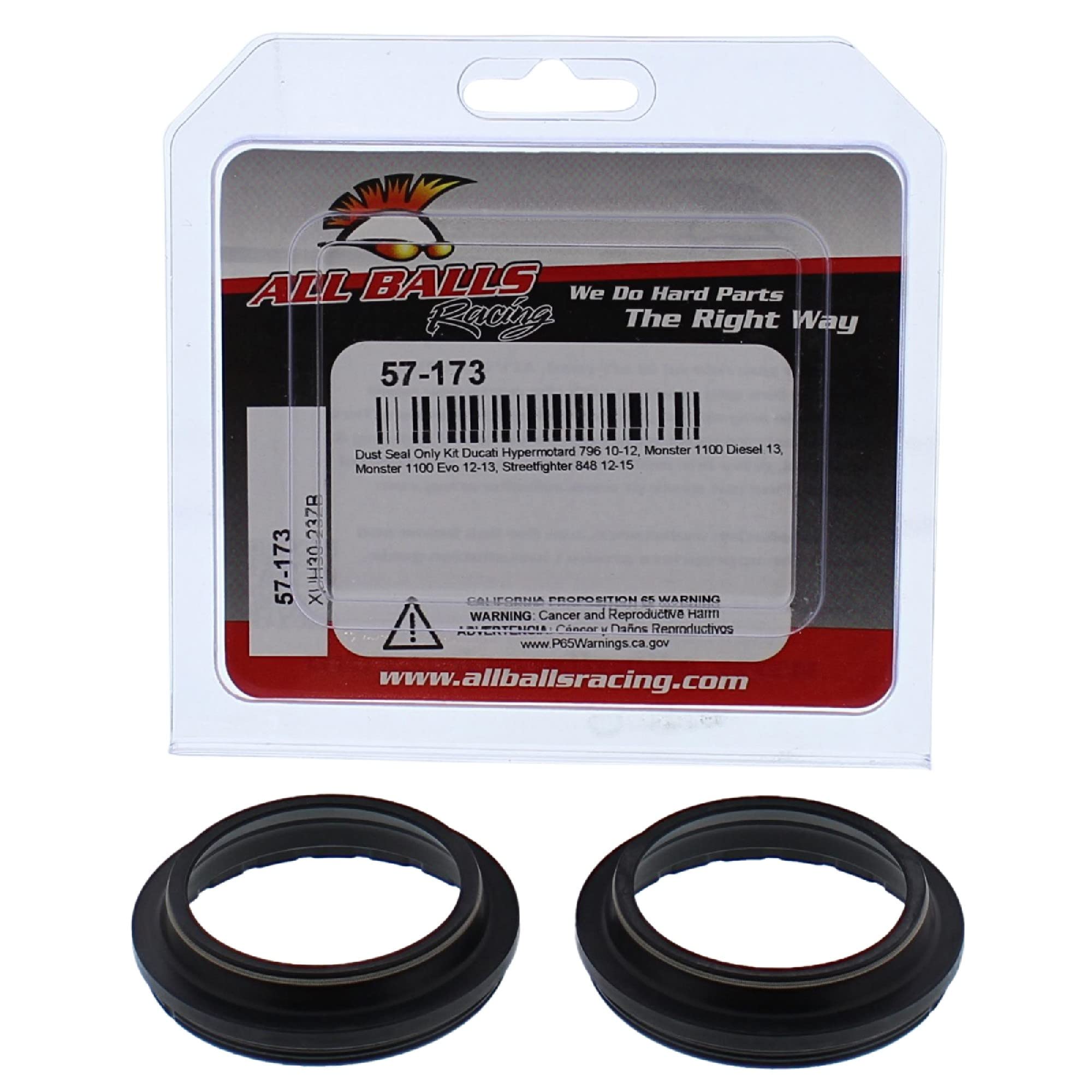 Amazon.com: All Balls Racing New All Balls Fork Dust Seal Kit 57